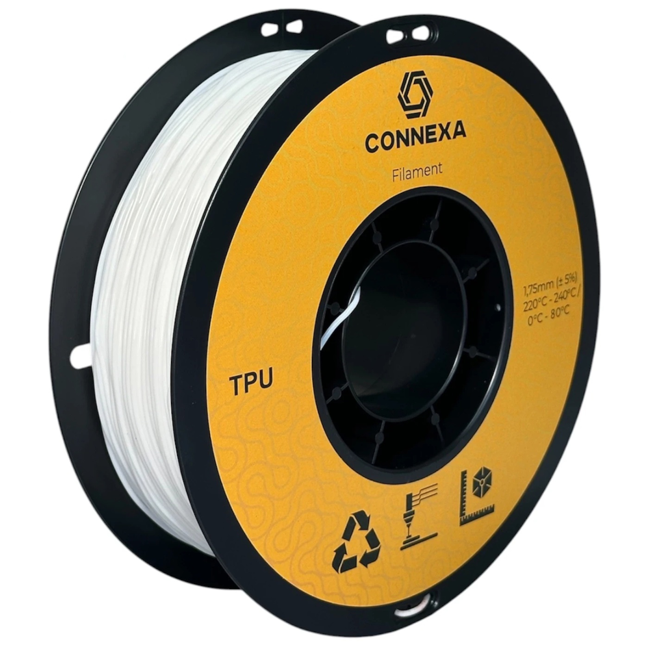 Філамент Connexa TPU 95A White, 1.75 мм, 1 кг, білий