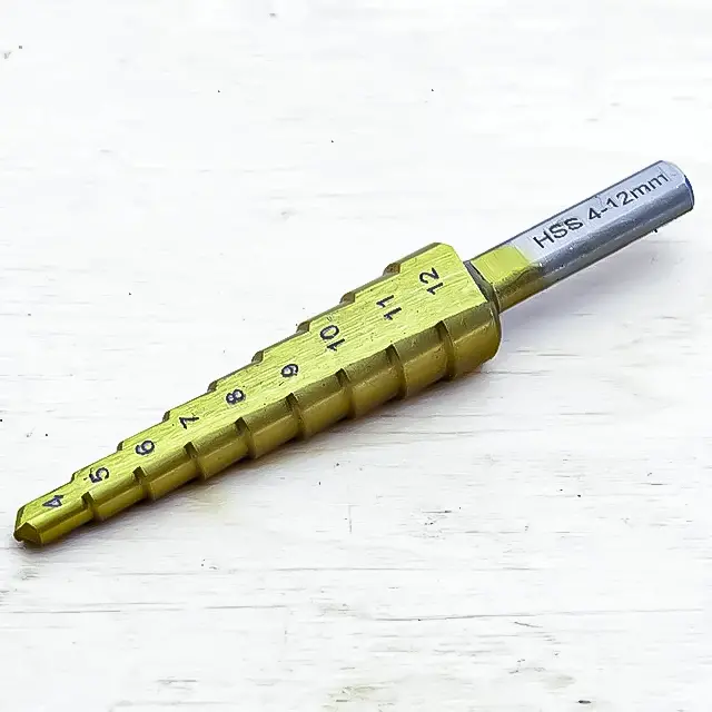 Конусне свердло по металу ступеневе 4-12 мм, шаг 1мм HSS (Р6М5) "Sivertool"