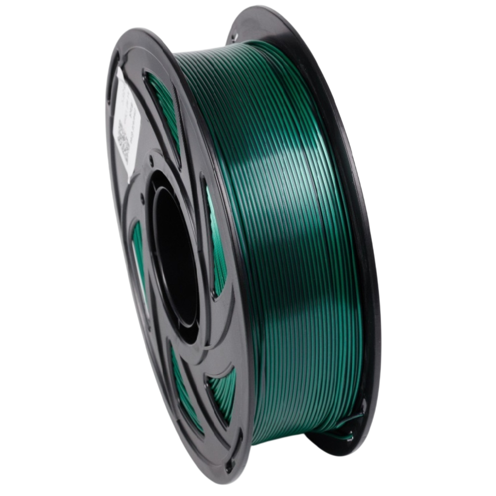 Філамент UA3D PLA Silk Dual Color Emerald+Black, 1.75мм, 1кг, cмарагдовий/ чорний