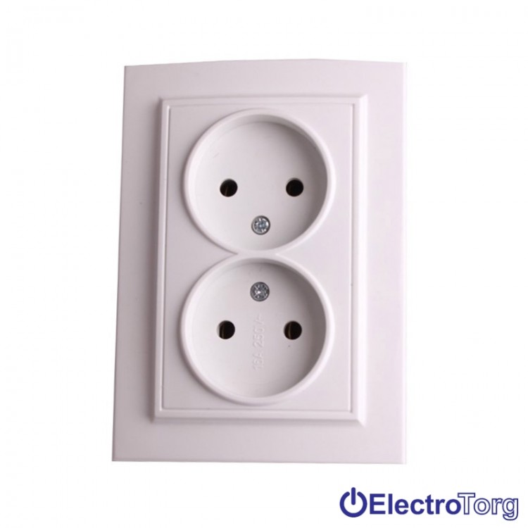 Розетка двойная без заземления Right Hausen Kira HN-016091