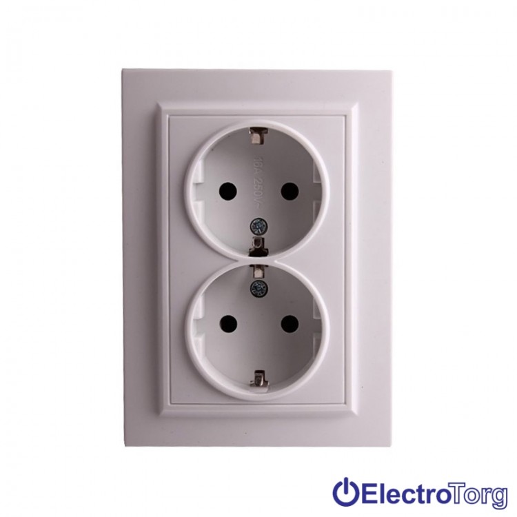 Розетка двойная с заземлением Right Hausen Kira HN-016101