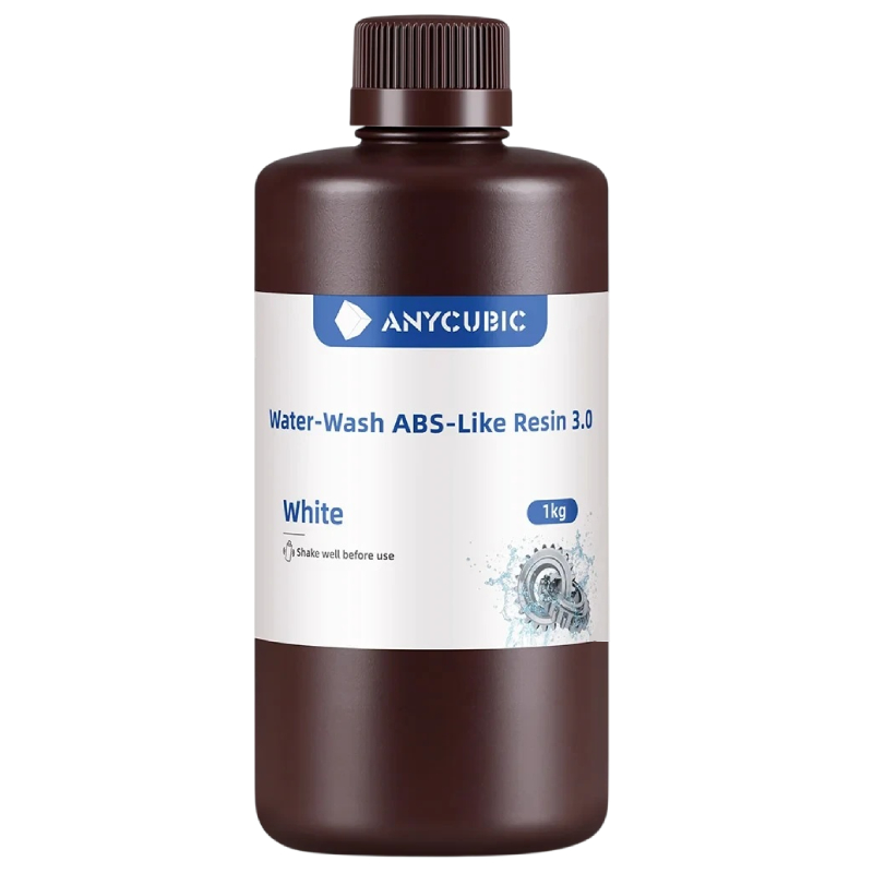 Смола фотополімерна Anycubic Water-Wash ABS-Like Resin 3.0 White, 1кг, біла