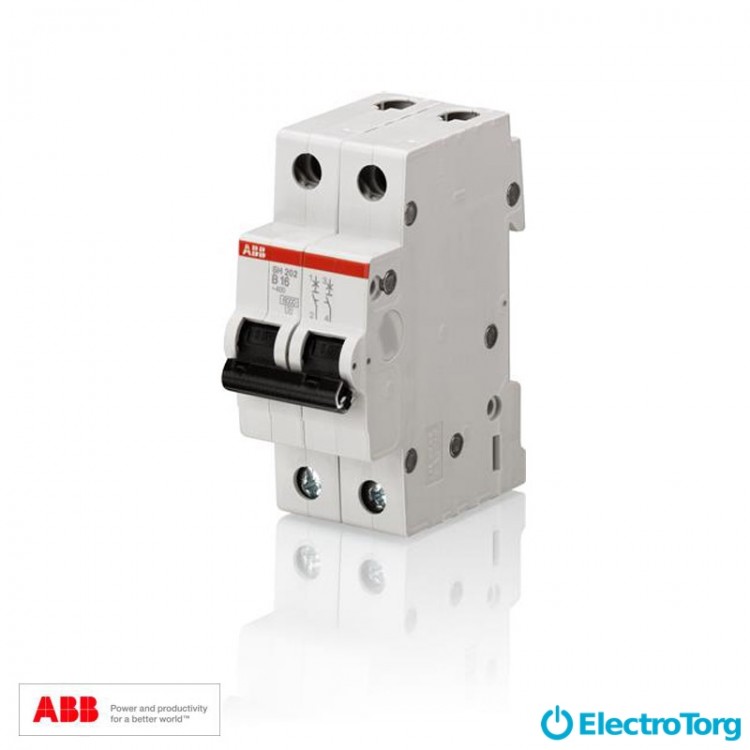 Автоматический выключатель SH 202-B10/2полюса 10А ABB