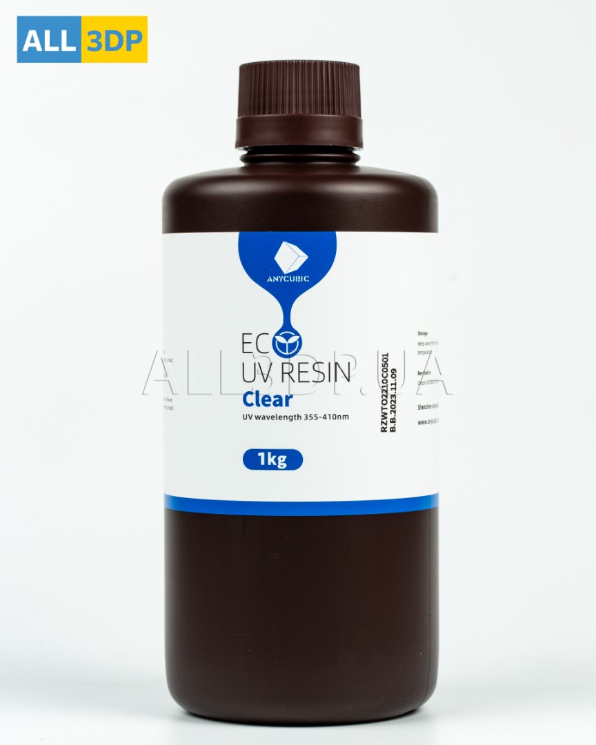 Фотополімерная смола Anycubic ECO Plant-Based UV Resin Прозора 1кг | Anycubic Eco Clear 1kg