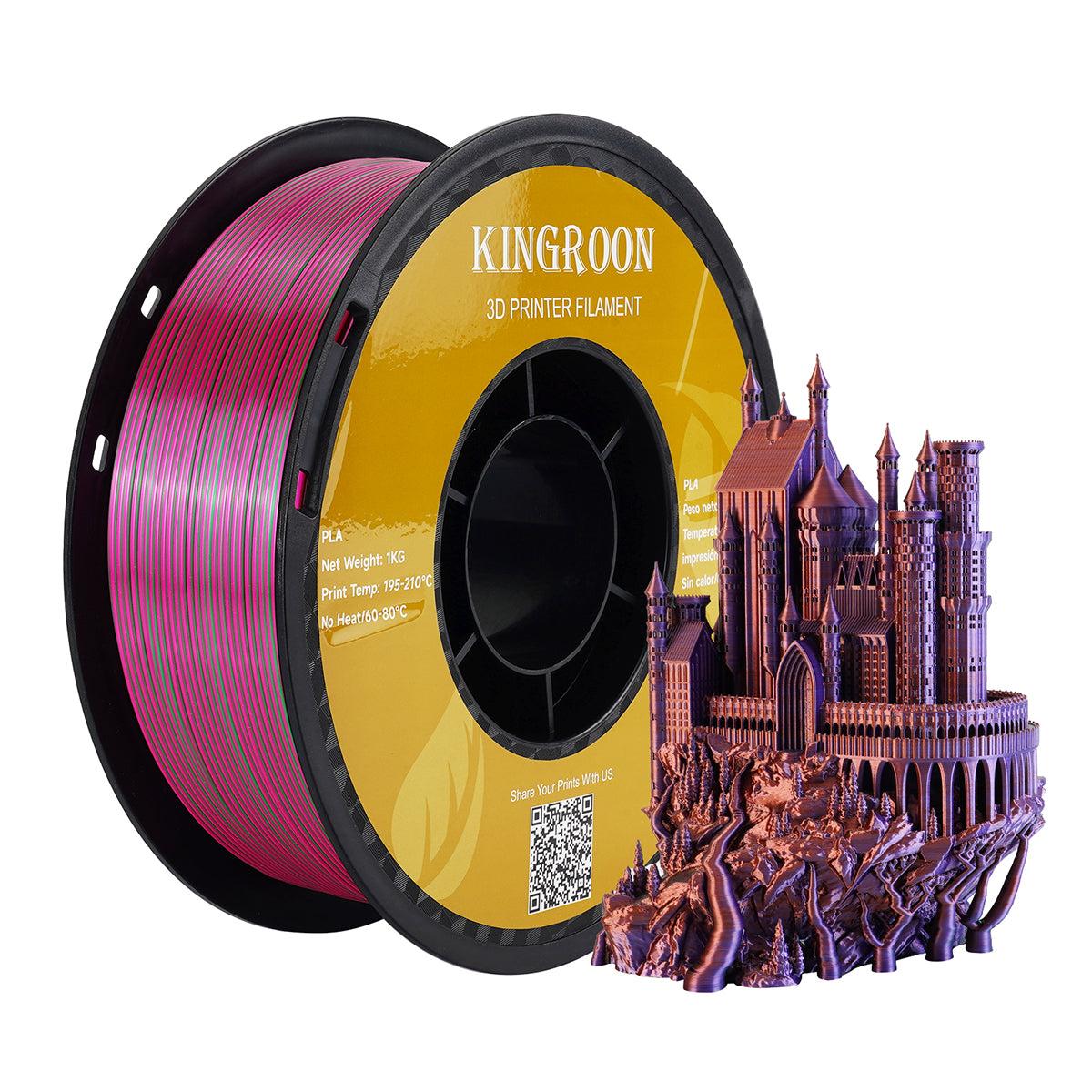 Філамент Kingroon Silk PLA Gold Green RoseRed, 1.75мм, 1кг, золотистий/ зелений/ червоний