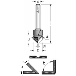 Фреза V-образна для Alucobond α135° D19 В9,5 d12 VE13512