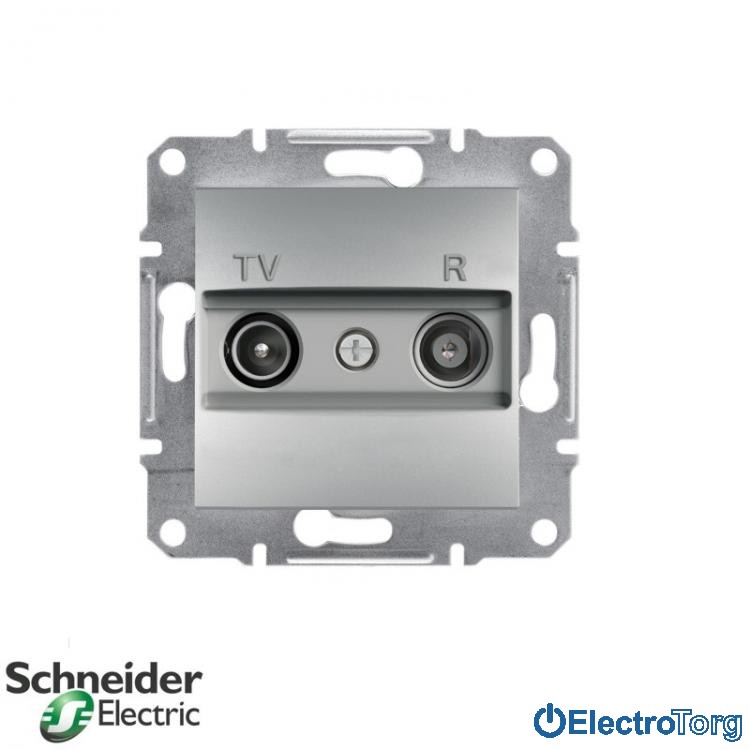 Розетка TV-R оконечная (1 dB) алюминий Asfora Schneider Electric (Шнайдер Электрик)