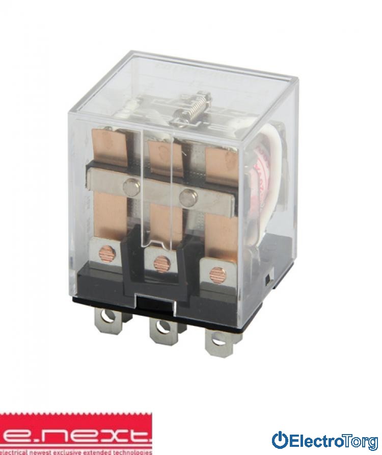 Реле промежуточное e.control.p1036, 10А, 230В AC, на 3 группы контактов, катушка E.NEXT(Енекст)