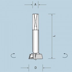 Чашечне свердло D38 L70 A10X40 RH 04303807021