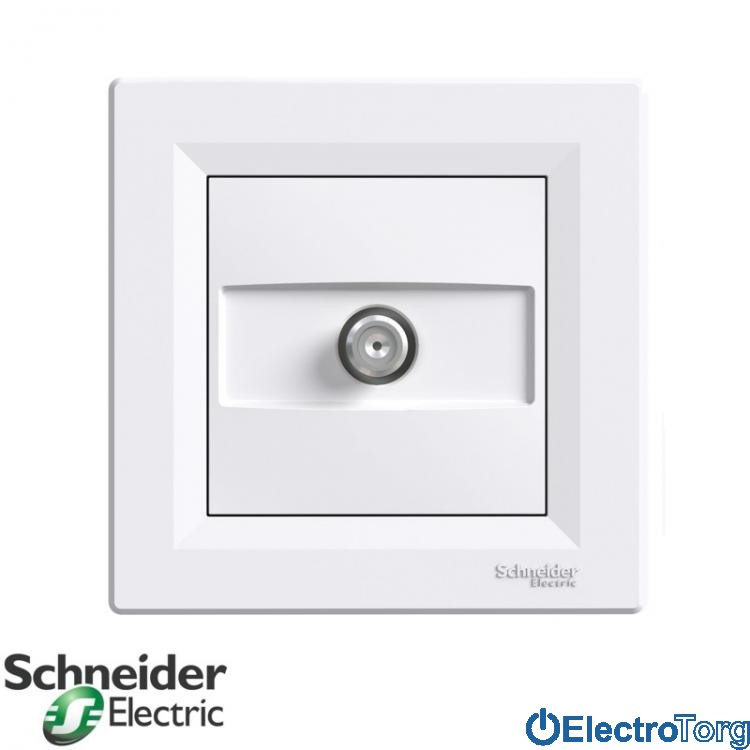 Розетка проходная SAT белая Asfora Schneider Electric (Шнайдер Электрик)