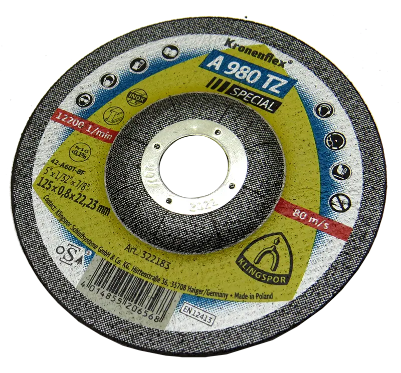 Круг відрізний Klingspor Kronenflex 125x0,8x22,23 А 980 TZ SPECIAL