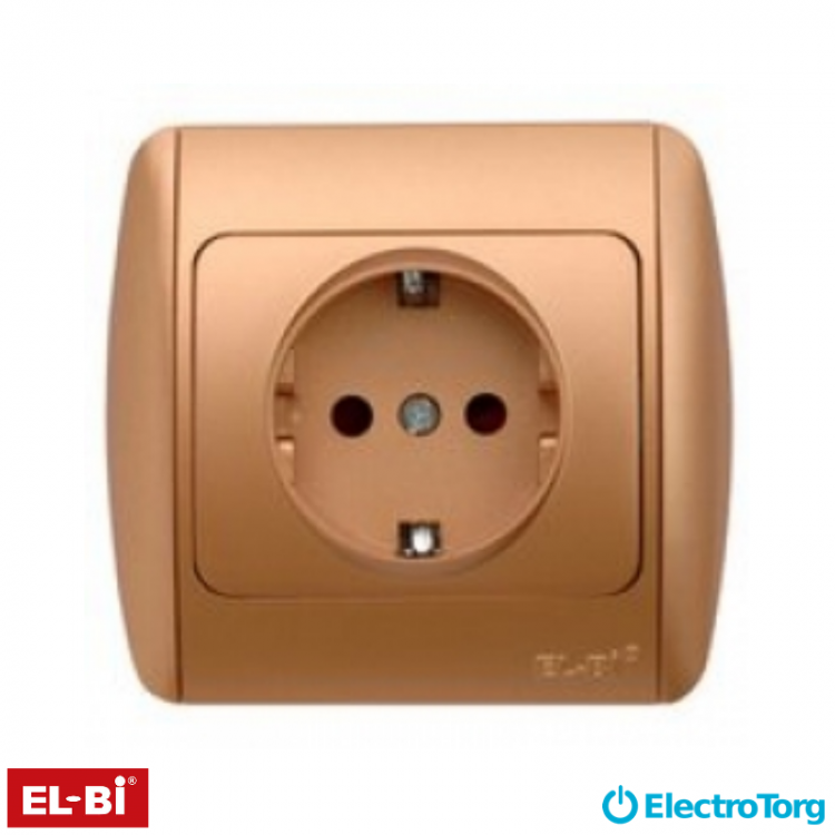 Розетка ZIRVE 1-я SL -A- золото с вставкой EL-BI