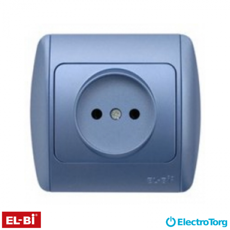 Розетка ZIRVE 1-я c нулем SL -M- синий с вставкой EL-BI