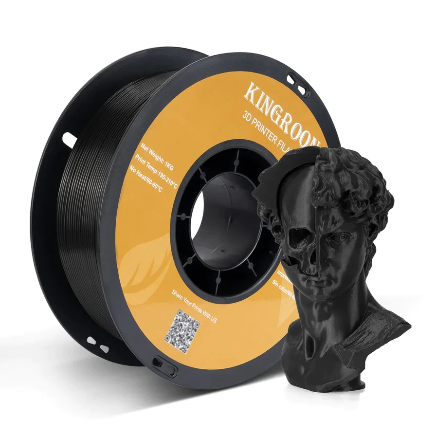 Філамент Kingroon PLA Carbon Fiber Black, 1.75мм, 1кг, чорний