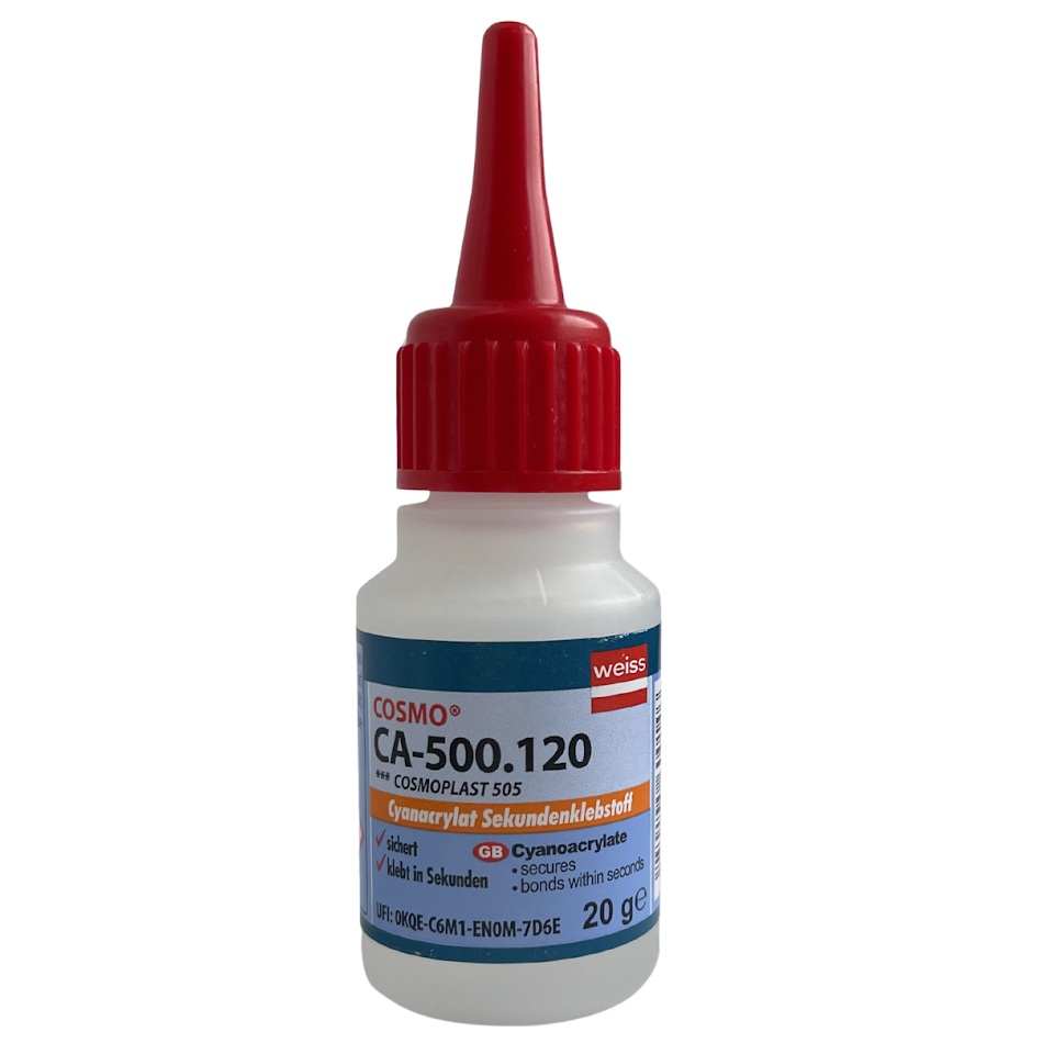 Клей COSMO CA-500.120 (Cosmoplast 505), ціанакрилатний, прозорий, 20мл
