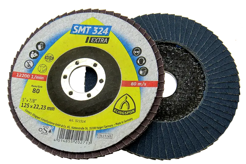 Круг пелюстковий 125 мм P80 випуклий SMT 324