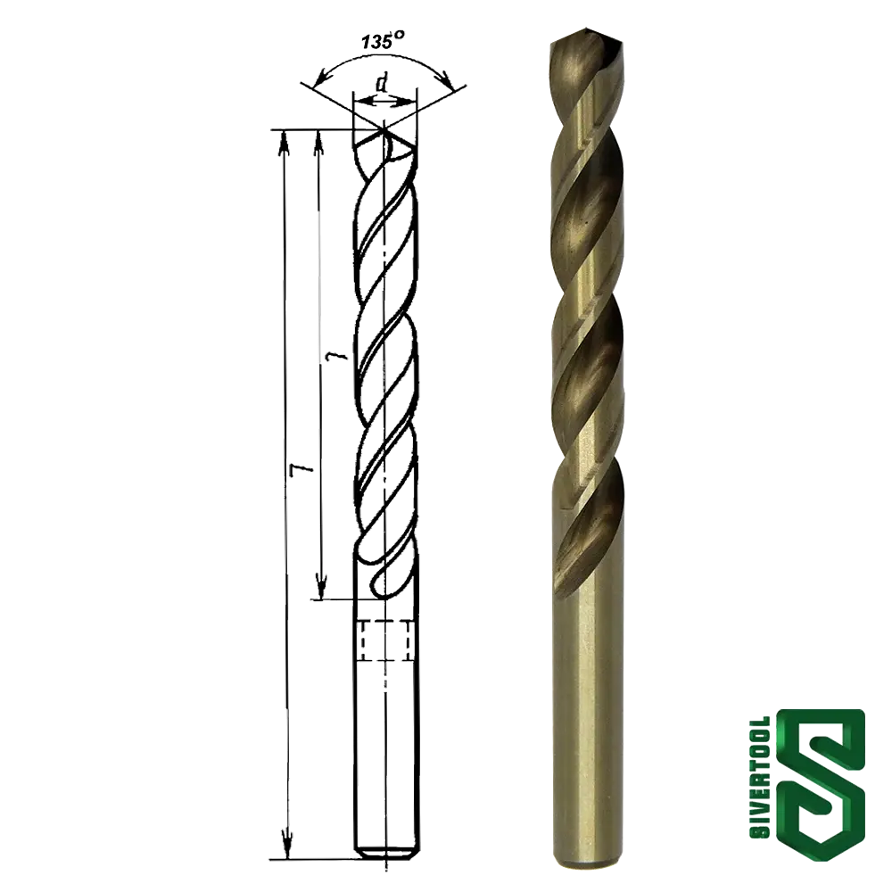 Кобальтове свердло для нержавійки 3,3 мм HSS-Co5 (Р6М5К5) A1 L65/36 "Sivertool"
