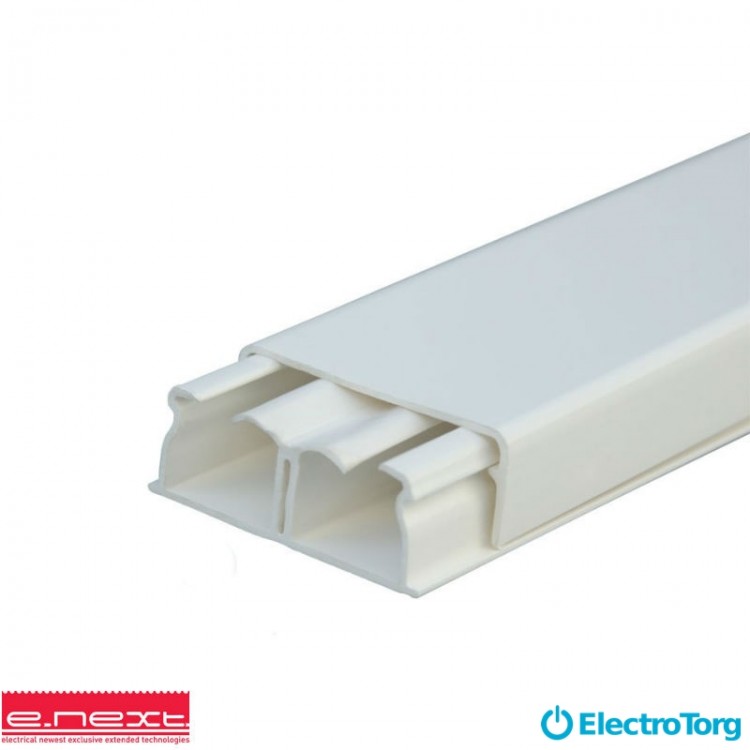 Кабельный канал c перегородкой e.trunking.twoclapb.02.stand.100.50, 100х50мм, 2м E-Next