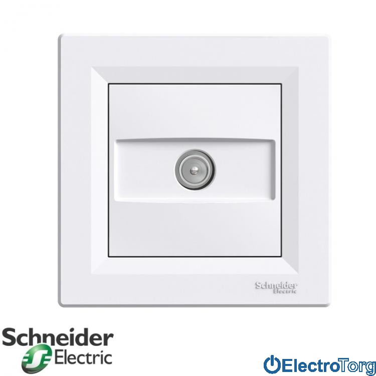 Розетка проходная TV белая Asfora Schneider Electric (Шнайдер Электрик)
