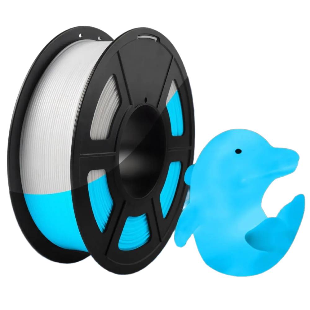 Філамент Sunlu PLA Glow In the Dark White Blue, 1.75мм, 1кг, біло-синій