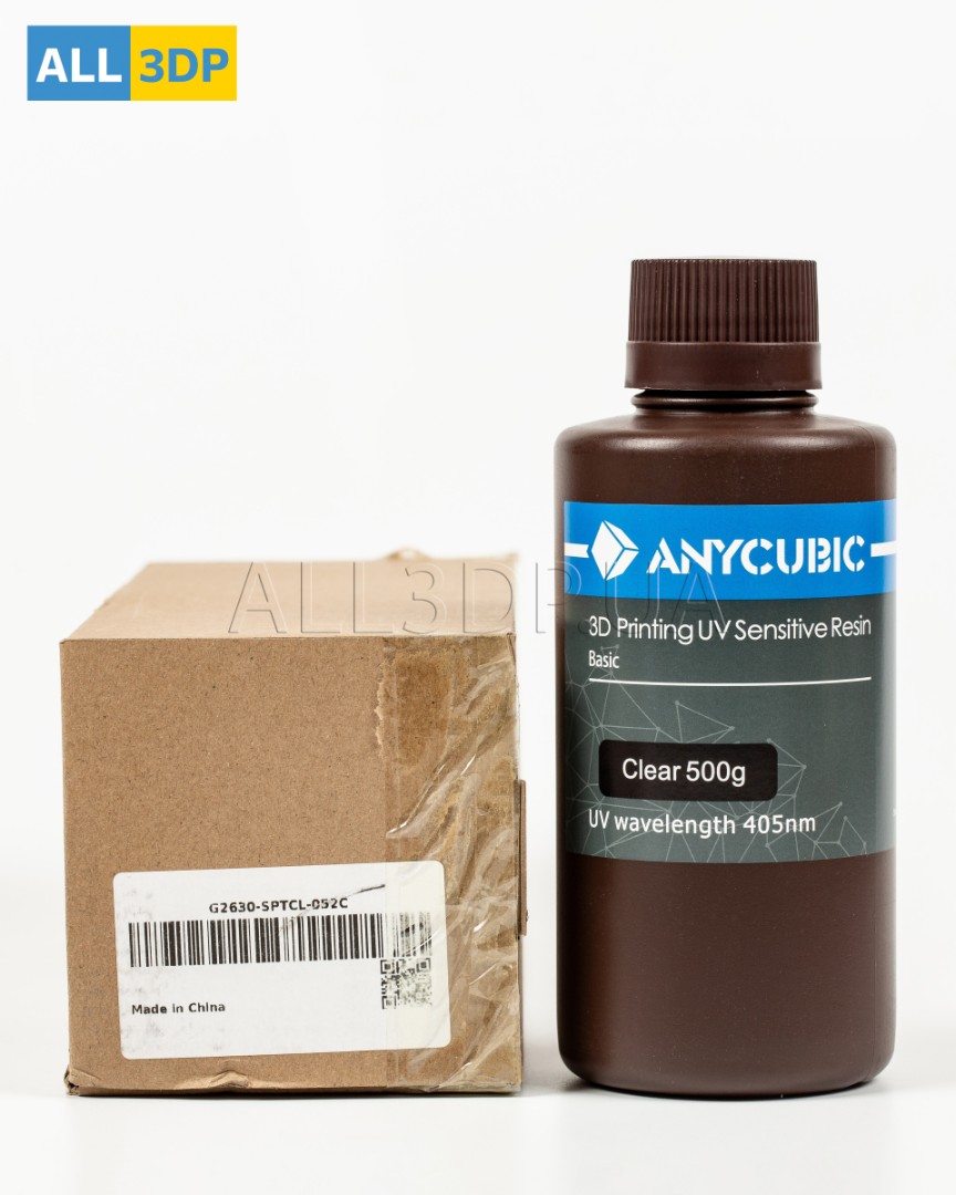 Прозора Базова смола Anycubic 0,5кг | Anycubic basic Clear resin 0.5kg