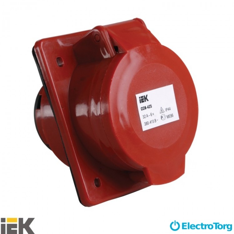 Розетка 425 скрытая 3Р+Е+N 32А 380В IP44 ИЭК(IEK)