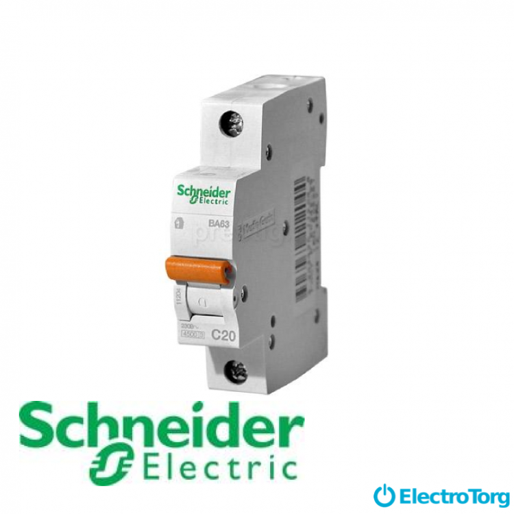 Автоматический выключатель Schneider electric домовой ВА63 1П 6A C