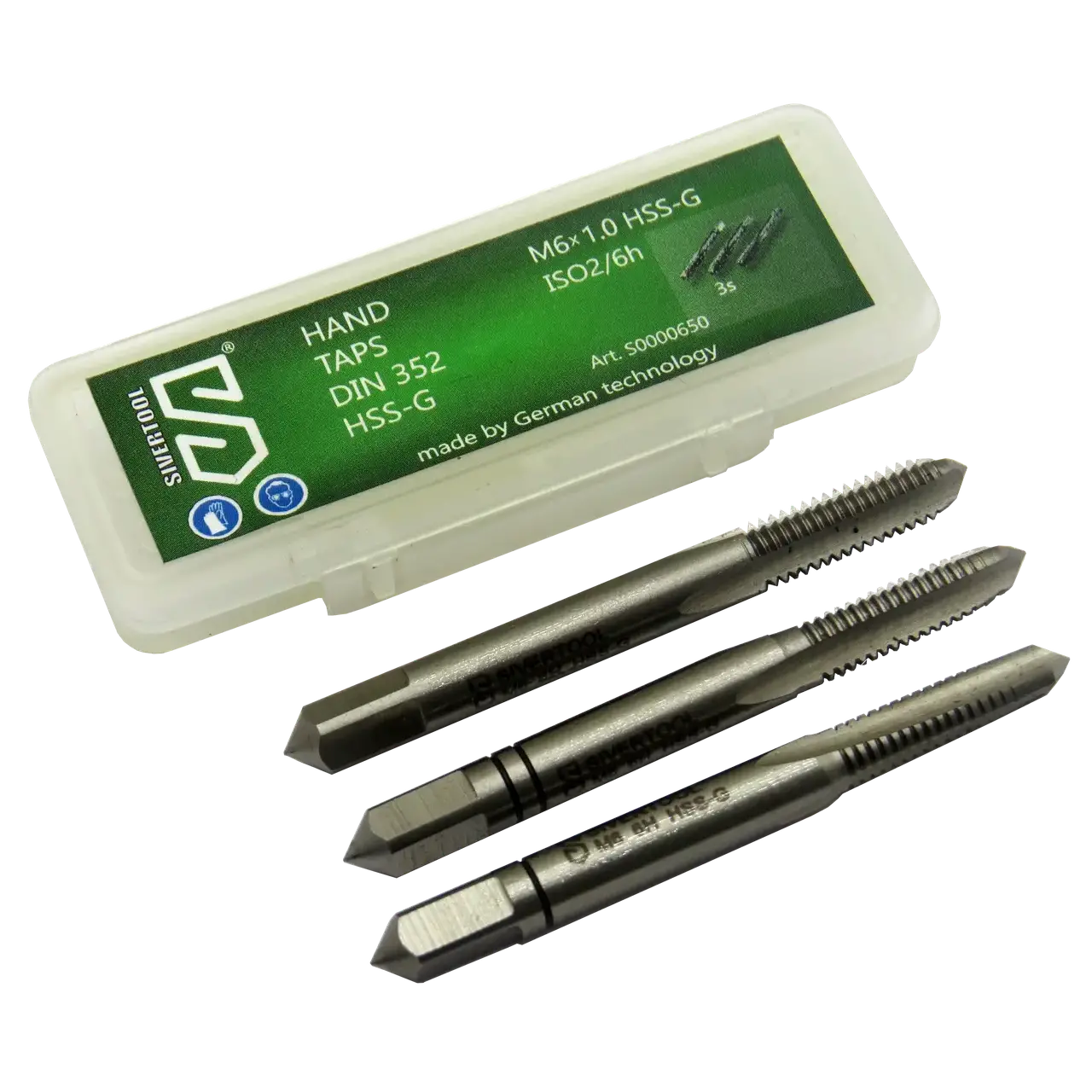 Мітчик ручний М6×1 HSS-G, DIN352, комплект із 3-х штук