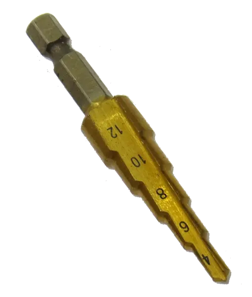 Свердло ступеневе 3-12 мм, шаг 2мм HSS (Р6М5) "Sivertool"