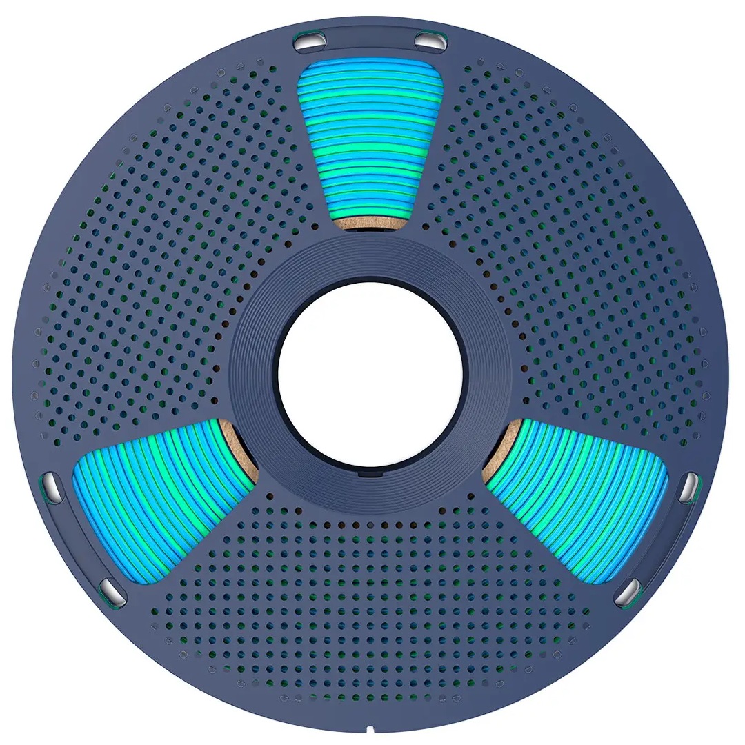 Філамент Sunlu Silk PLA+ Blue Green, 1.75мм, 1кг, синій/ зелений
