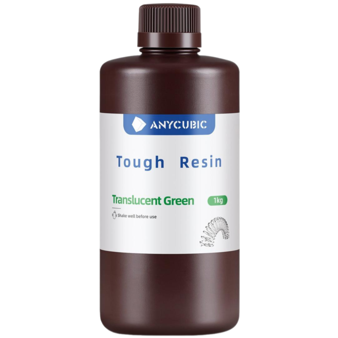 Смола фотополімерна Anycubic Tough Resin Translucent, 1кг, полупрозора зелена