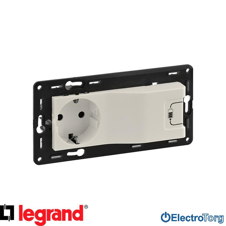 Розетка с заземлением и USB 16AX слоновая кость Valena LIFE / ALLURE Legrand