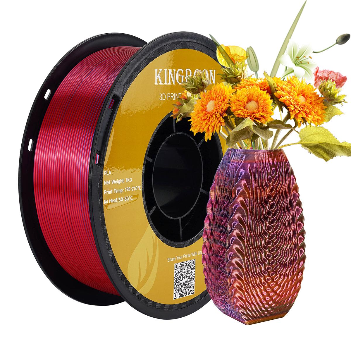Філамент Kingroon Silk PLA Red Golden Blue, 1.75мм, 1кг, червоний/ золотистий/ синій