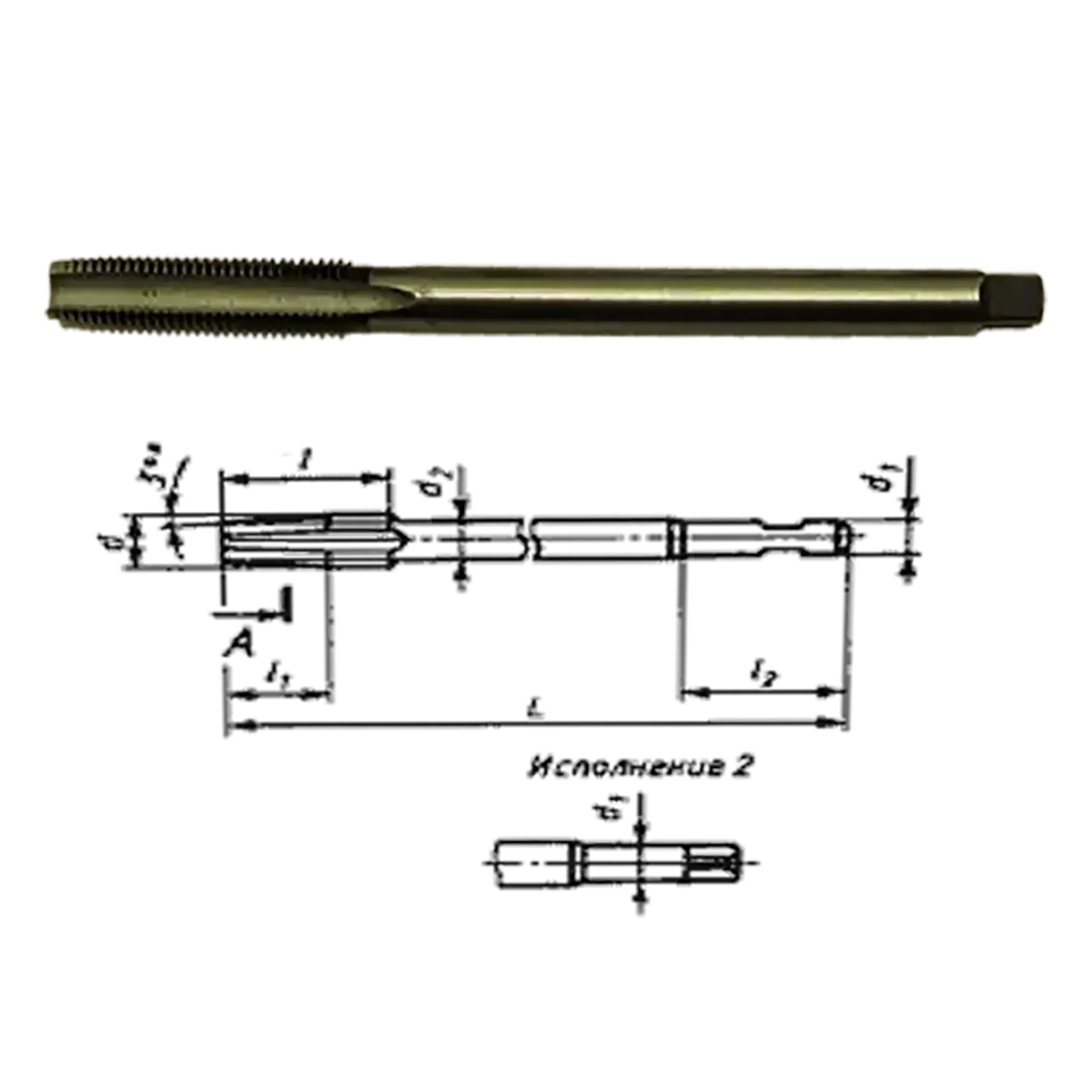 Мітчик гайковий прямий М10×1,5 HSS-E TiAlN, DIN357