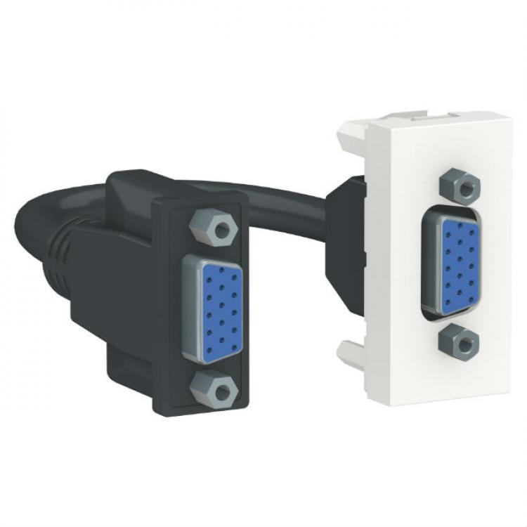 Розетка HD15 female (VGA) 1 модуль белый Unica New Schneider Electric (Шнайдер Электрик)
