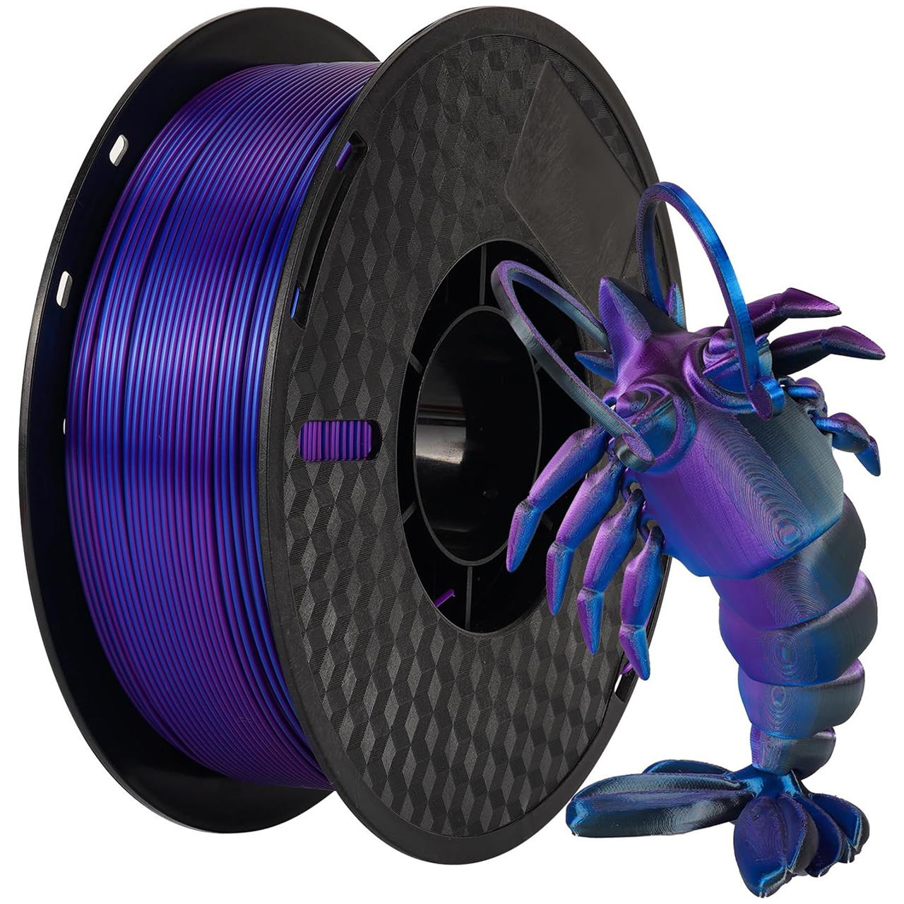 Філамент Kingroon Silk PLA Black Blue Purple, 1.75мм, 1кг, чорний/ синій/ фіолетовий