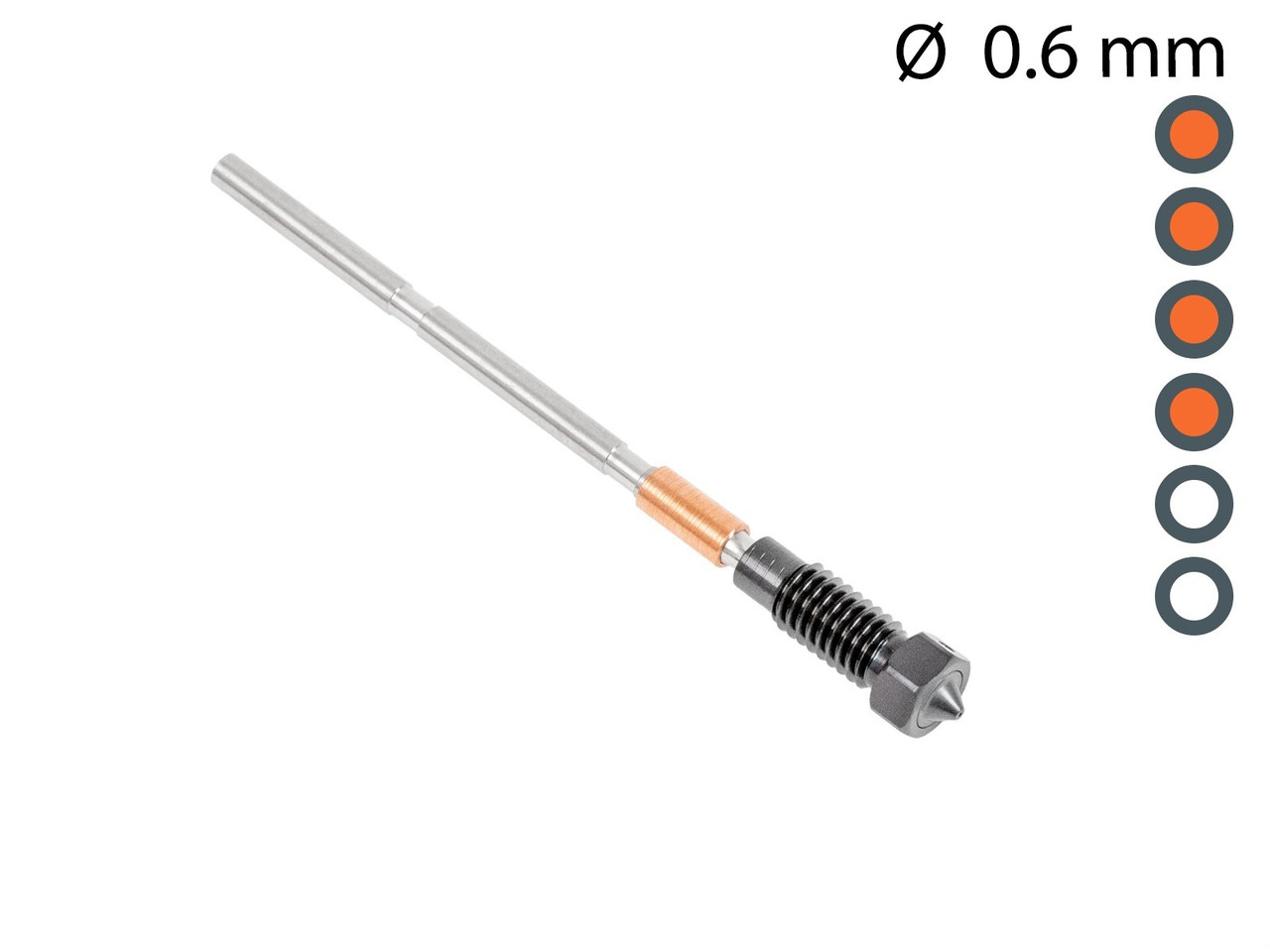 Сопло Prusa Nozzle ObXidian для XL, MK3.9 & MK4, 0.6мм, загартована сталь, (оригінал, 9207)