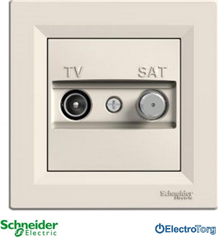 Розетка TV-SAT кремовая Asfora Schneider Electric (Шнайдер Электрик)