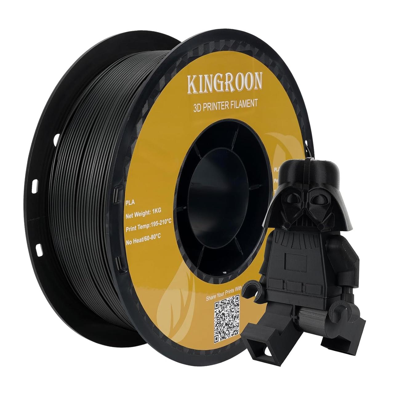 Філамент Kingroon PLA Basic Black, 1.75мм, 1кг, чорний