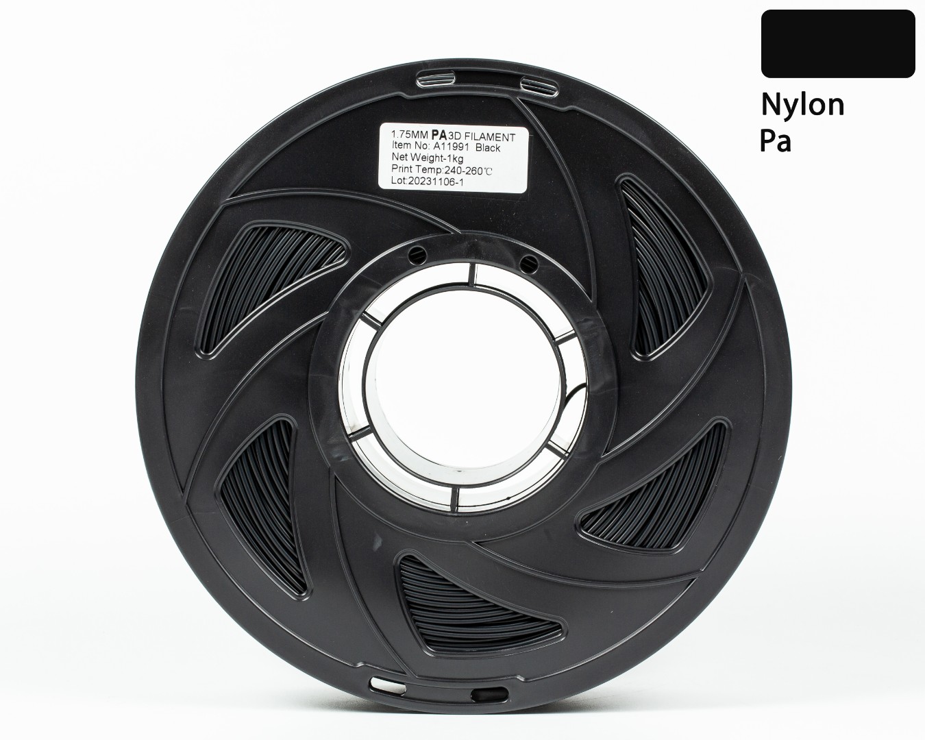 Нейлон PA6 Чорний Полиамид пластик Nylon 1,75 MM 1кг