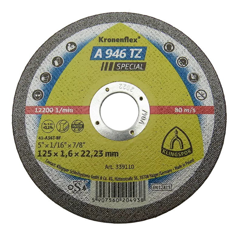 Круг відрізний Klingspor Kronenflex 125x1,6x22,23 A 946 TZ SPECIAL