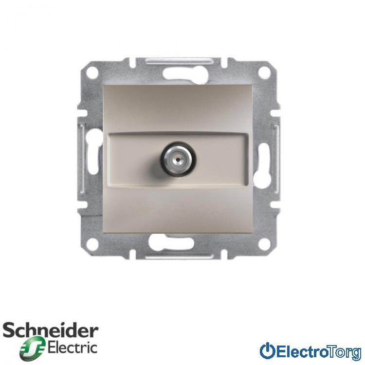 Розетка телевизионная SAT проходная (4 dB) бронза Asfora Schneider Electric (Шнайдер Электрик)