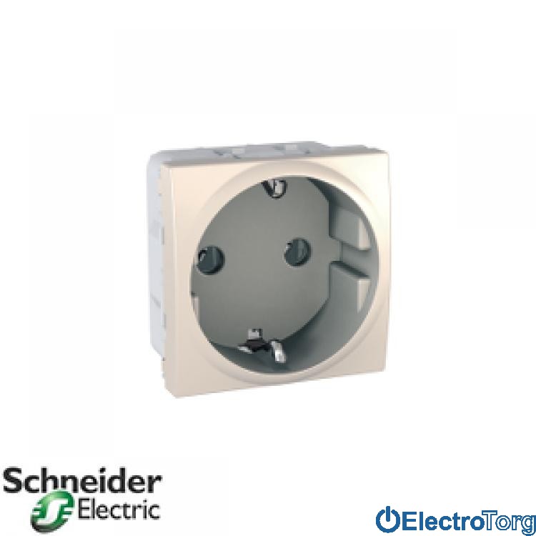Розетка с заземлением 16А слоновая кость Unica Schneider