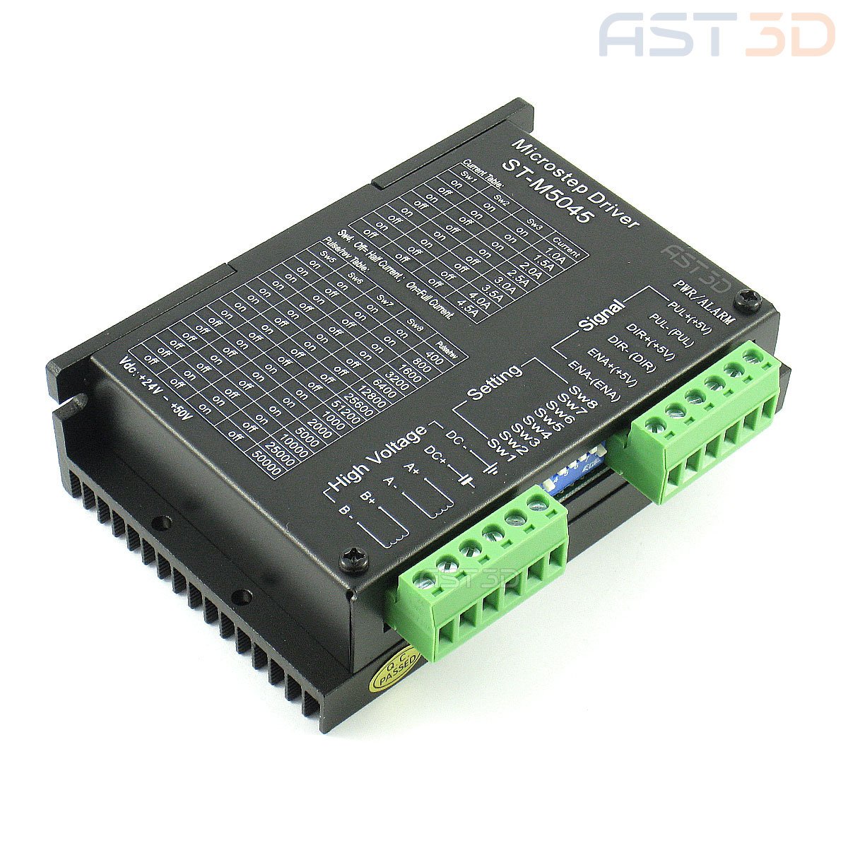 Драйвер шагового двигателя ST-M5045 4,5A DC 24-50В (M542, профессиональный, в корпусе)
