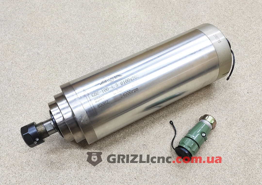 Шпиндель GDZ 4.5кВт 220В цанга ЕR20 водяное охлаждение (4 подшипника)