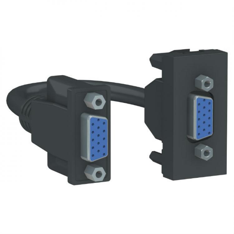Розетка HD15 female (VGA) 1 модуль антрацит Unica New Schneider Electric (Шнайдер Электрик)