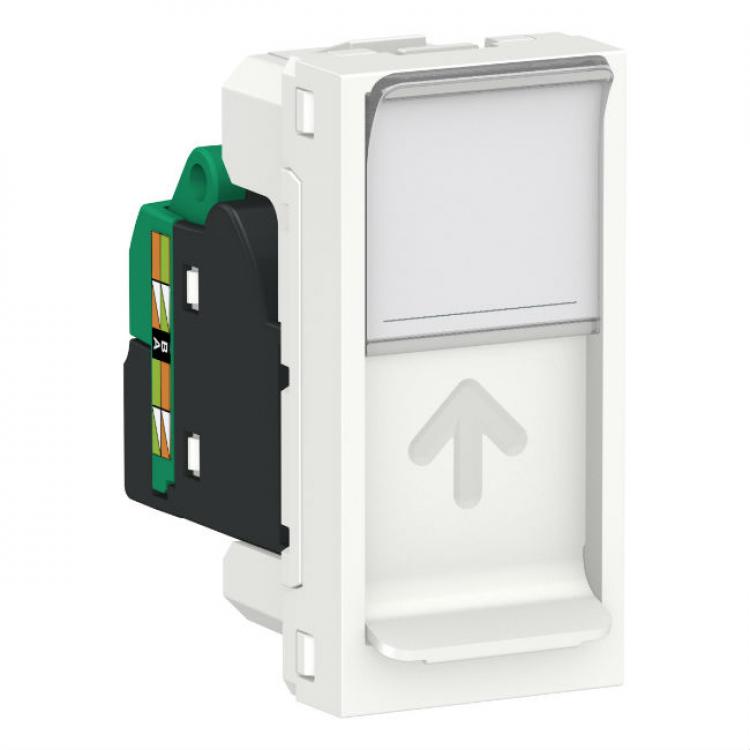 Розетка компьютерная RJ45 одинарная кат 5 UTP 1м белый Unica New Schneider Electric (Шнай