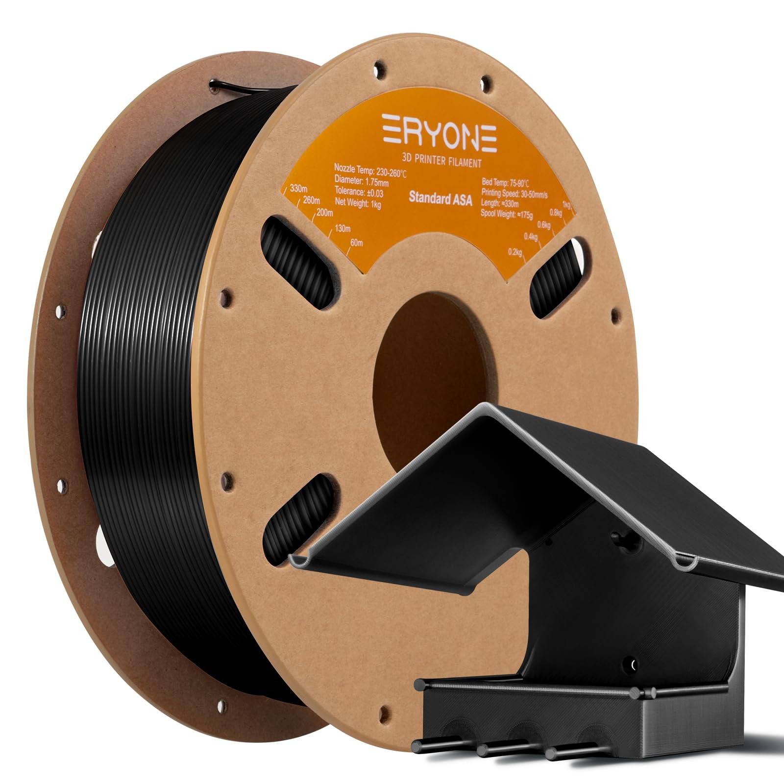 Філамент Eryone Standard ASA Black, 1.75мм, 1кг, чорний