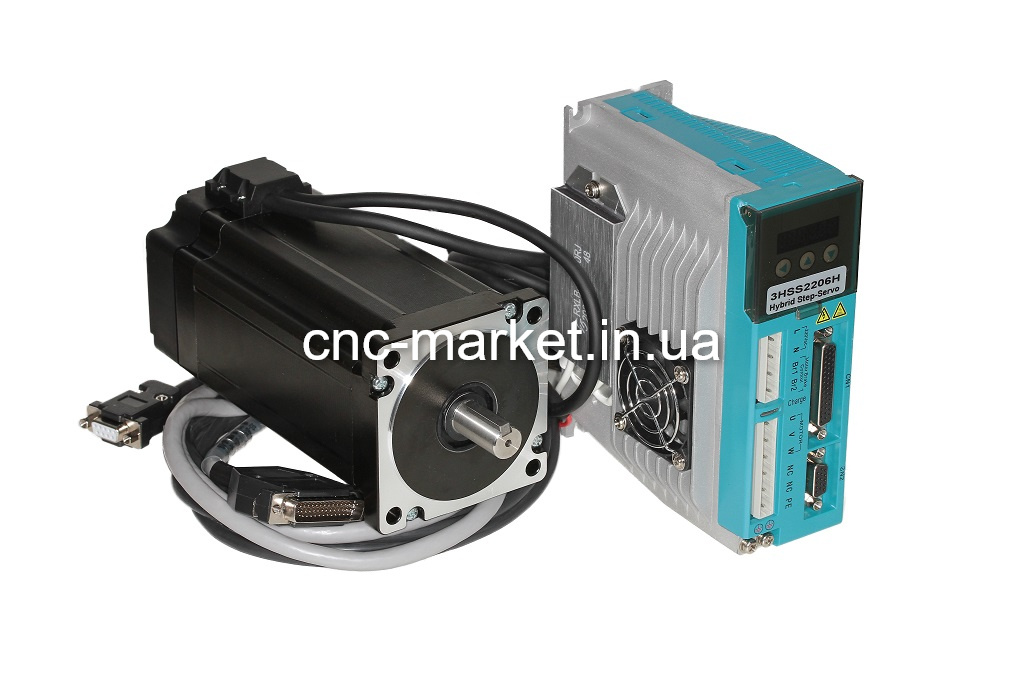 Шаговый двигатель 86BYGH350E-B (12 Нм) с гибридным серводрайвером 3HSS2206H