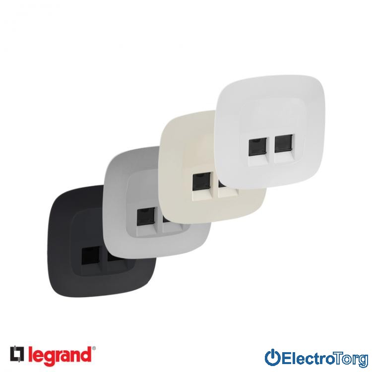 Розетка компьютерная RJ45 6 UTP двойная в сборе Valena ALLURE Legrand